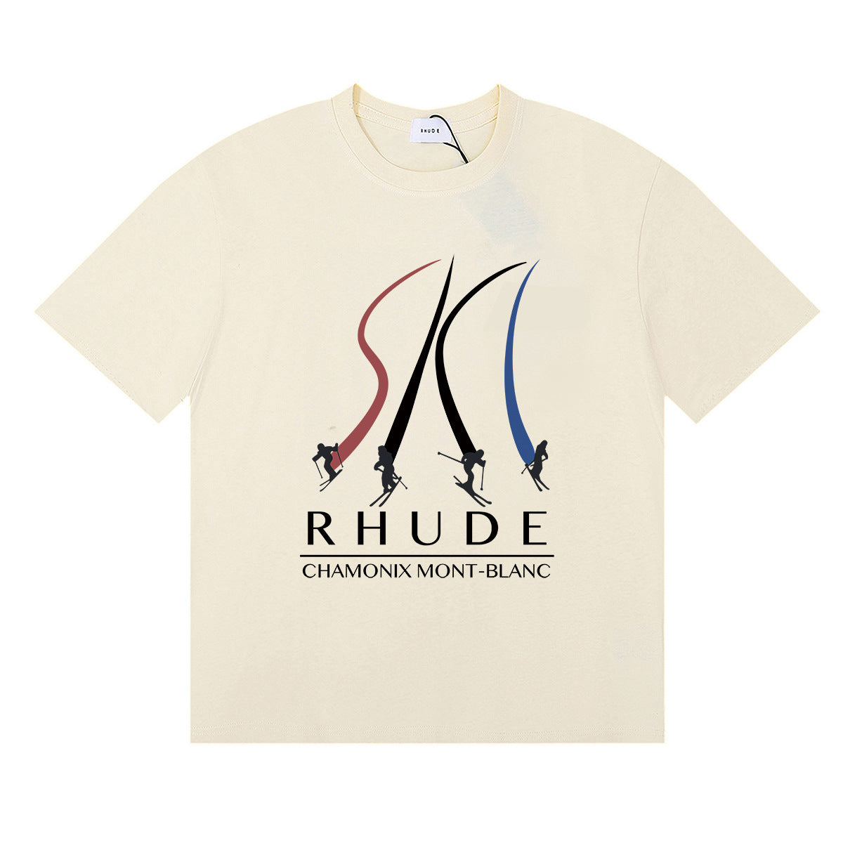 Rhude T Shirt Ski Theme Letter Print Short Sleeve T-Shirt