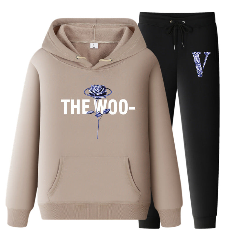 Vlone Hoodie & Pants 2 Piece Set Fall/Winter Hoodie Leisure Sports