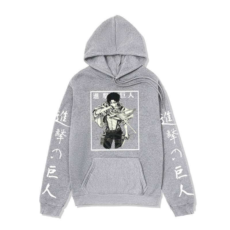 Anime Hoddies Autumn and Winter Fleece-Lined Hoodie Attack on Titan Coat
