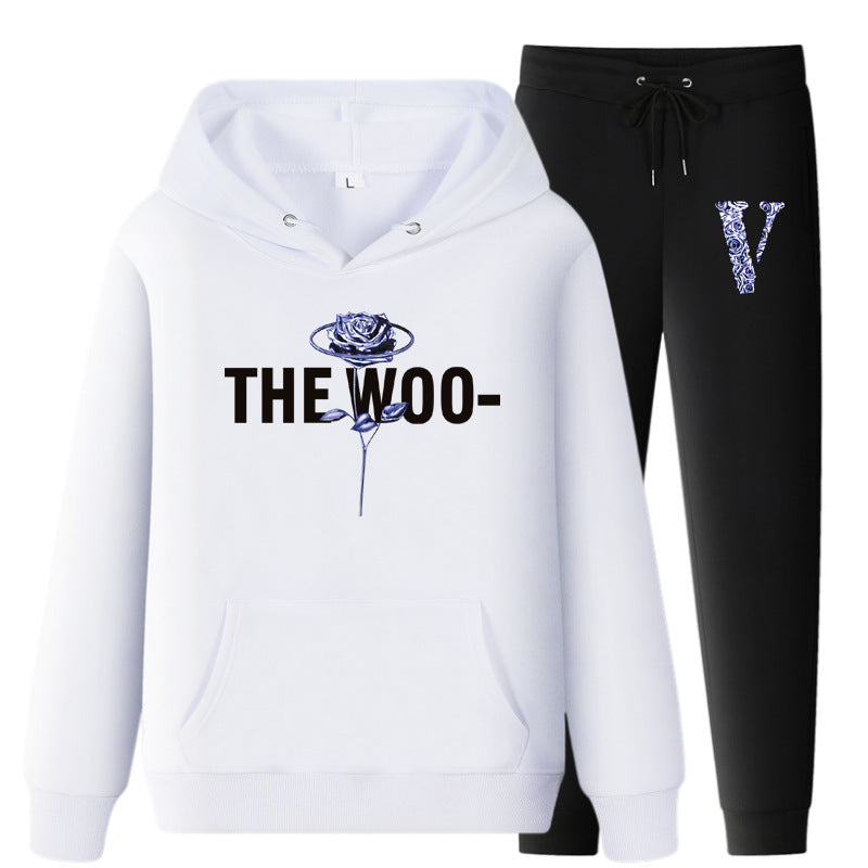 Vlone Hoodie & Pants 2 Piece Set Fall/Winter Hoodie Leisure Sports