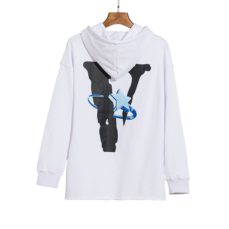 Vlone Hoodie Autumn And Winter Hooded Sweater Men And Women Couple Cotton Loose Long-Sleeved Shirt