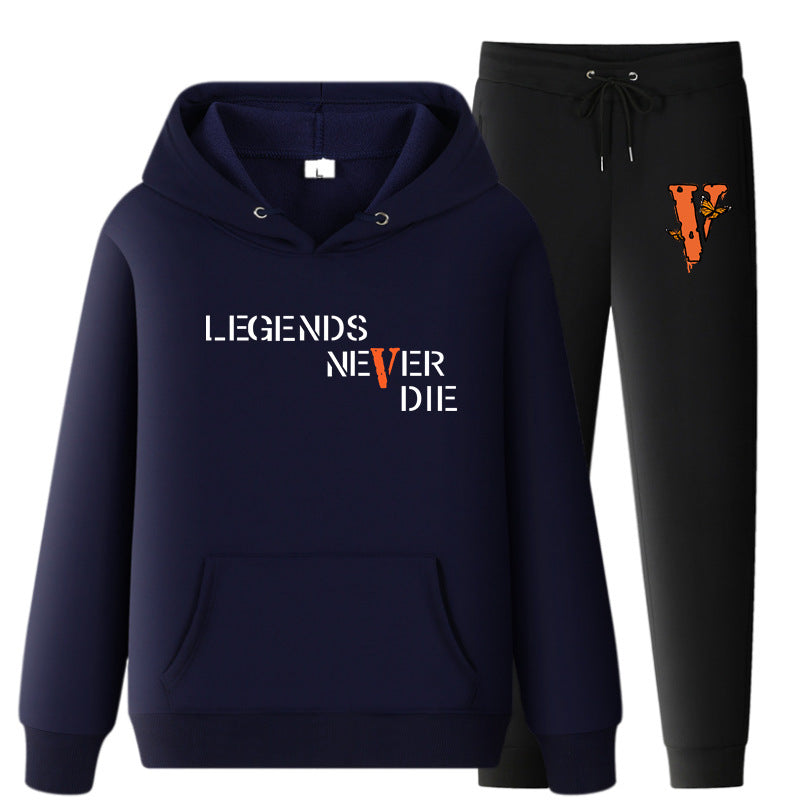 Vlone Hoodie & Pants 2 Piece Set Printing Sweatshirt And Sweatpants Fall Winter Hooded