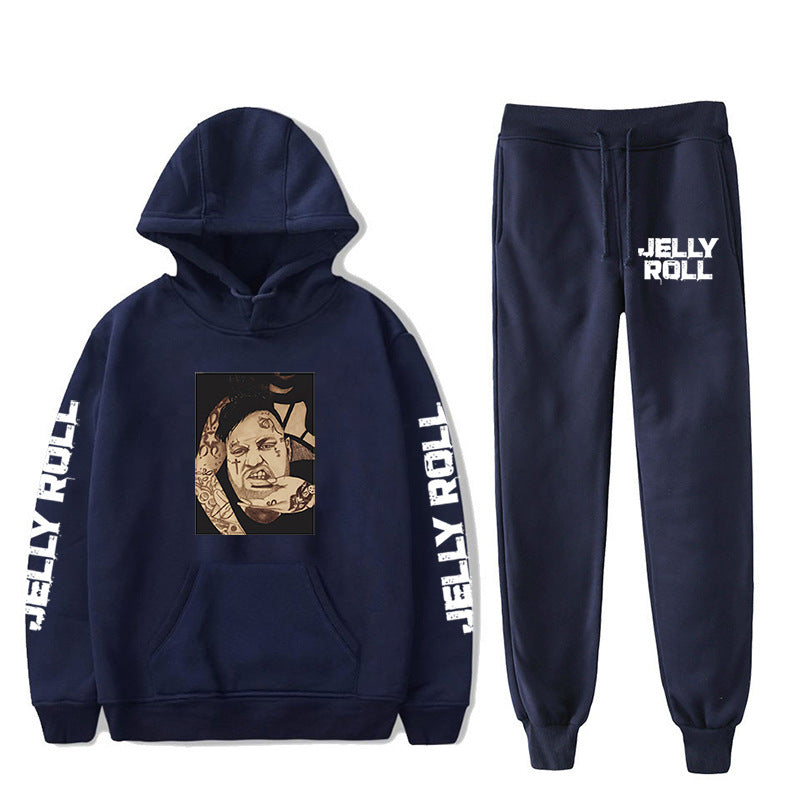 Jelly Roll Hoodie Jelly Roll Peripheral Printed Sweater Sports Two-Piece Suit