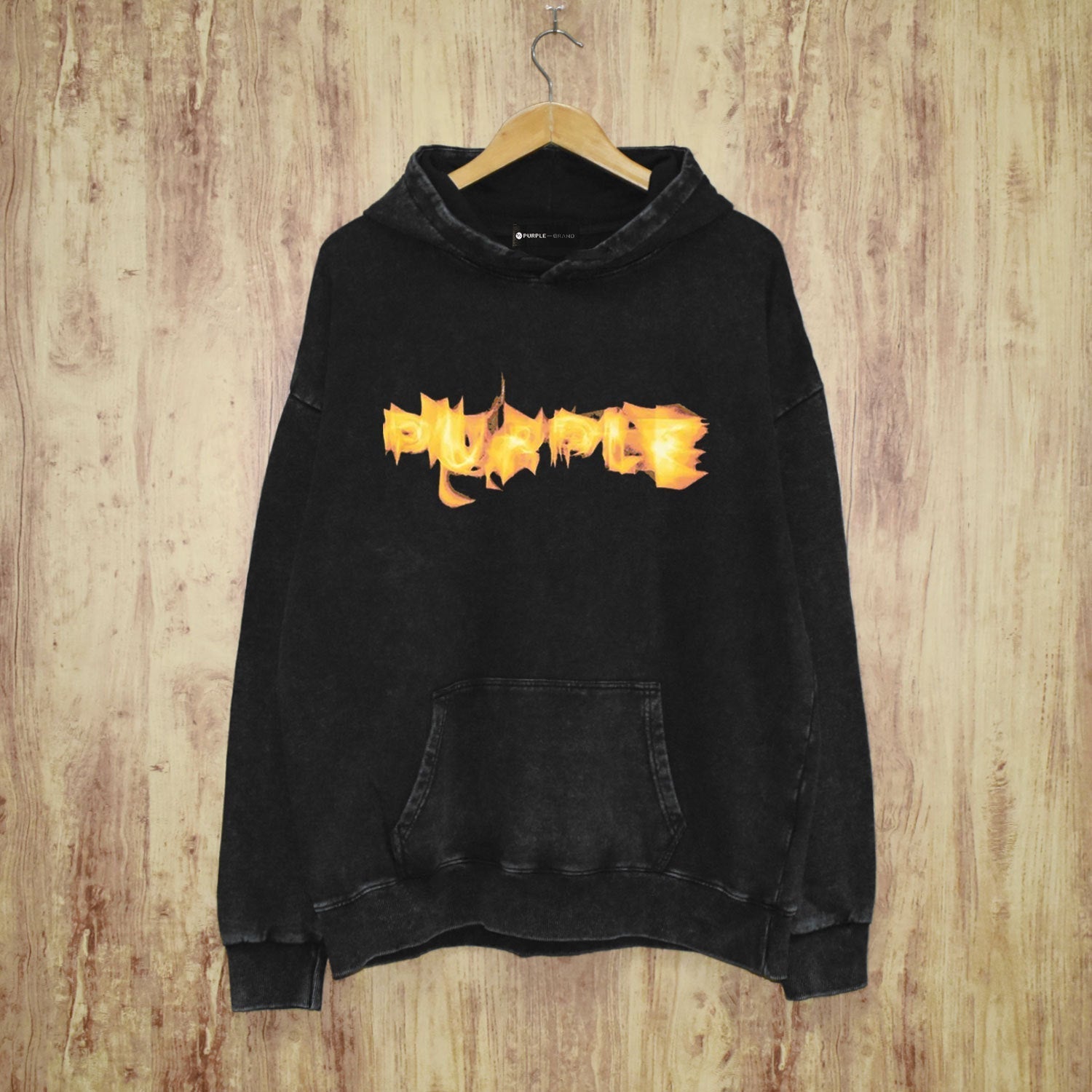 Purple Brand Distressed Hoodie Fashion Old Loose Hooded Sweater