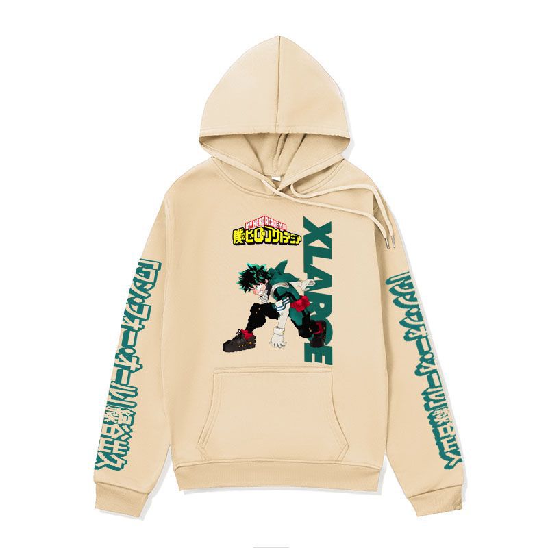 Anime Hoddies My Hero Academia Sweater Midoriya Izuku Series Hoodie Autumn and Winter Fleece-Lined