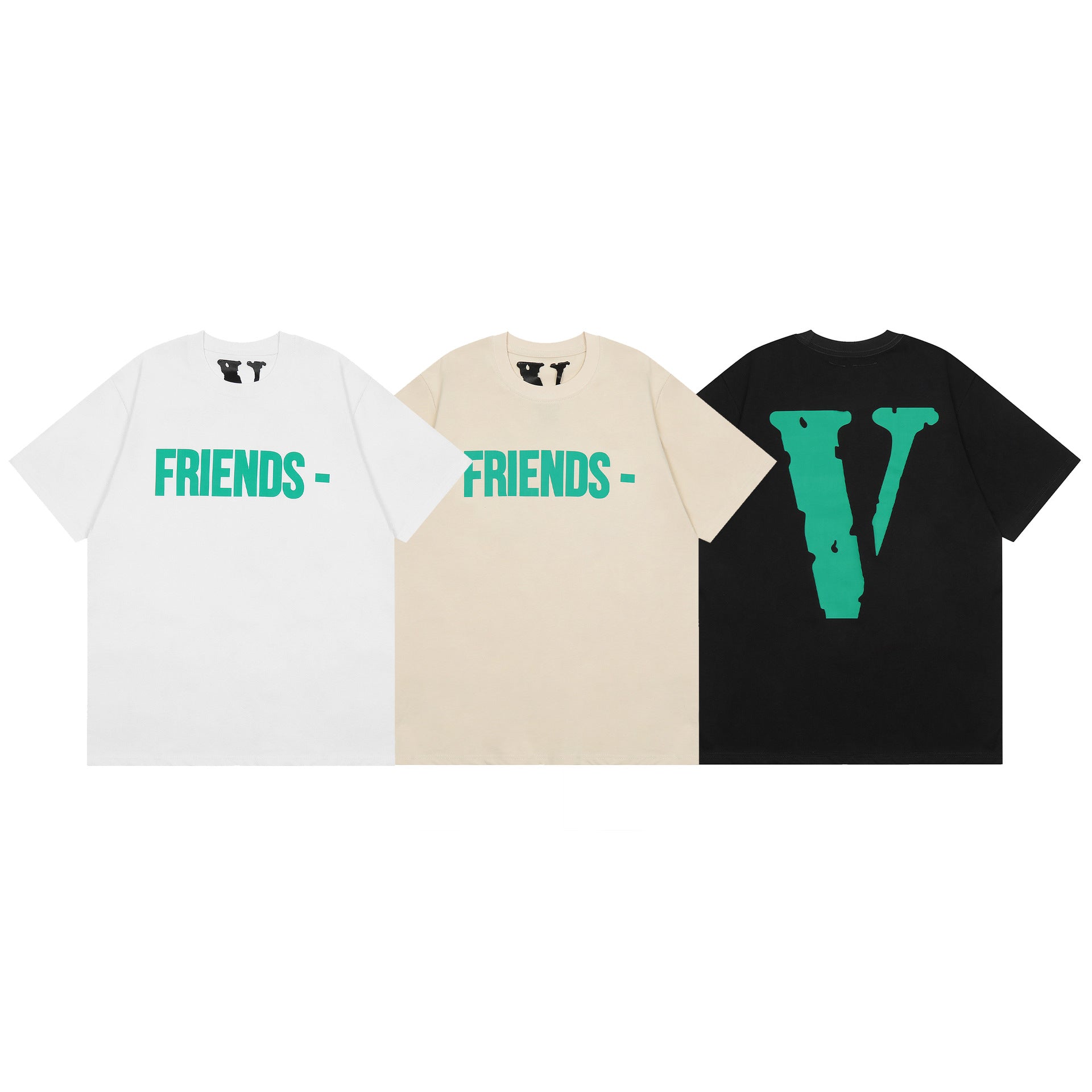 Vlone T Shirt Spring Summer Purple Big V Crew Neck