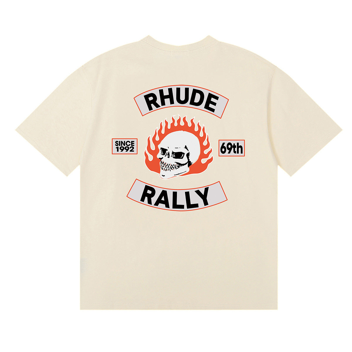 Rhude T Shirt Micro Label Letter Skull Print Short Sleeve T-Shirt