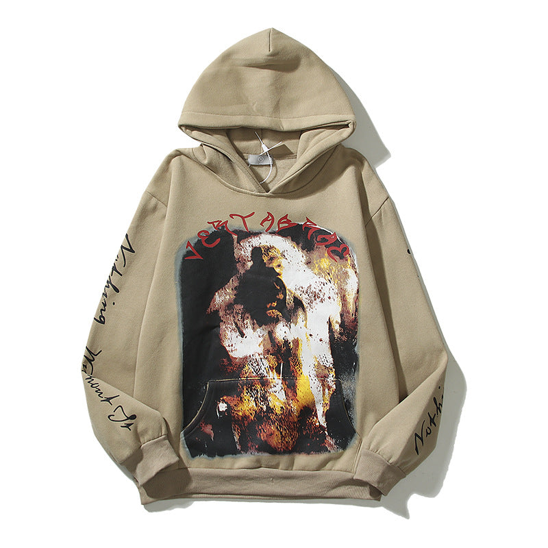 Kanye West Sunday Service Hoodie Autumn And Winter Personalized Printing Plus Velvet Hoodie