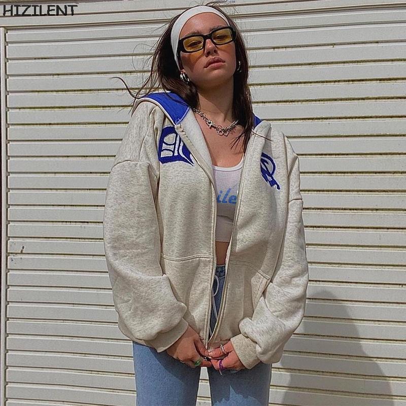 Vintage Y2g Shirts Autumn and Winter Women's Printed Hoodie Jacket