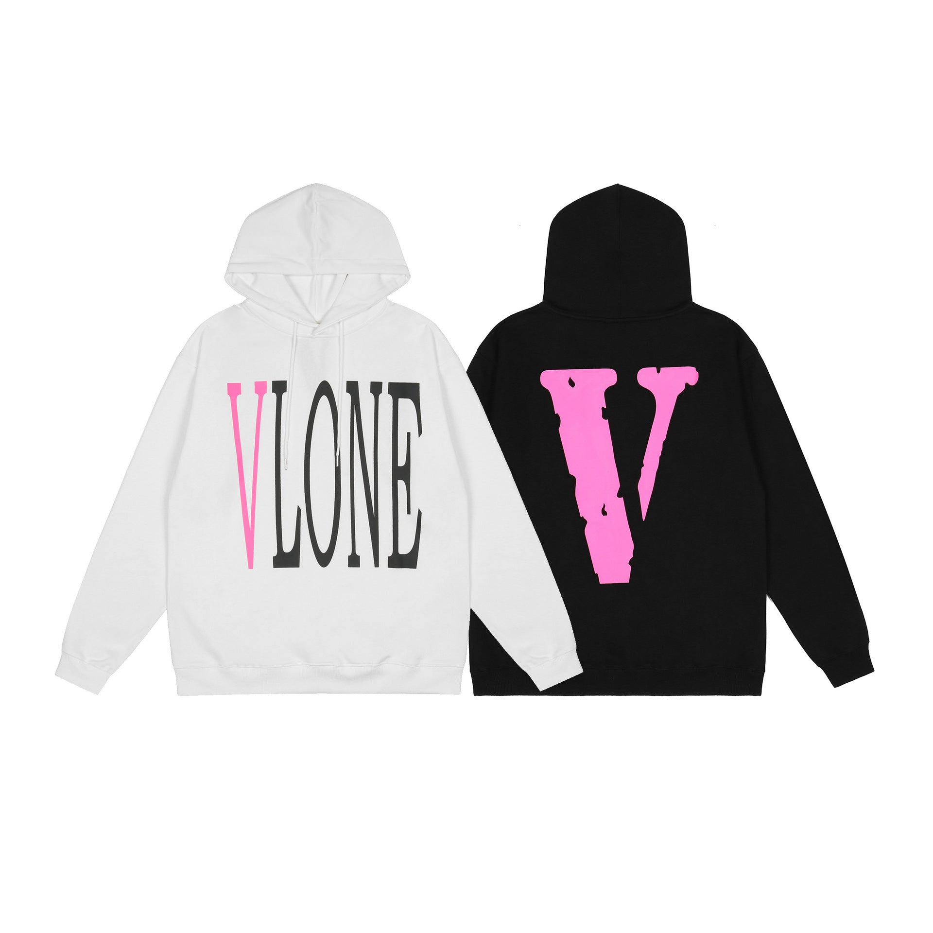 Vlone Hoodie Hip Hop High Street Big V Print Short Sleeve T-Shirt Hoodie