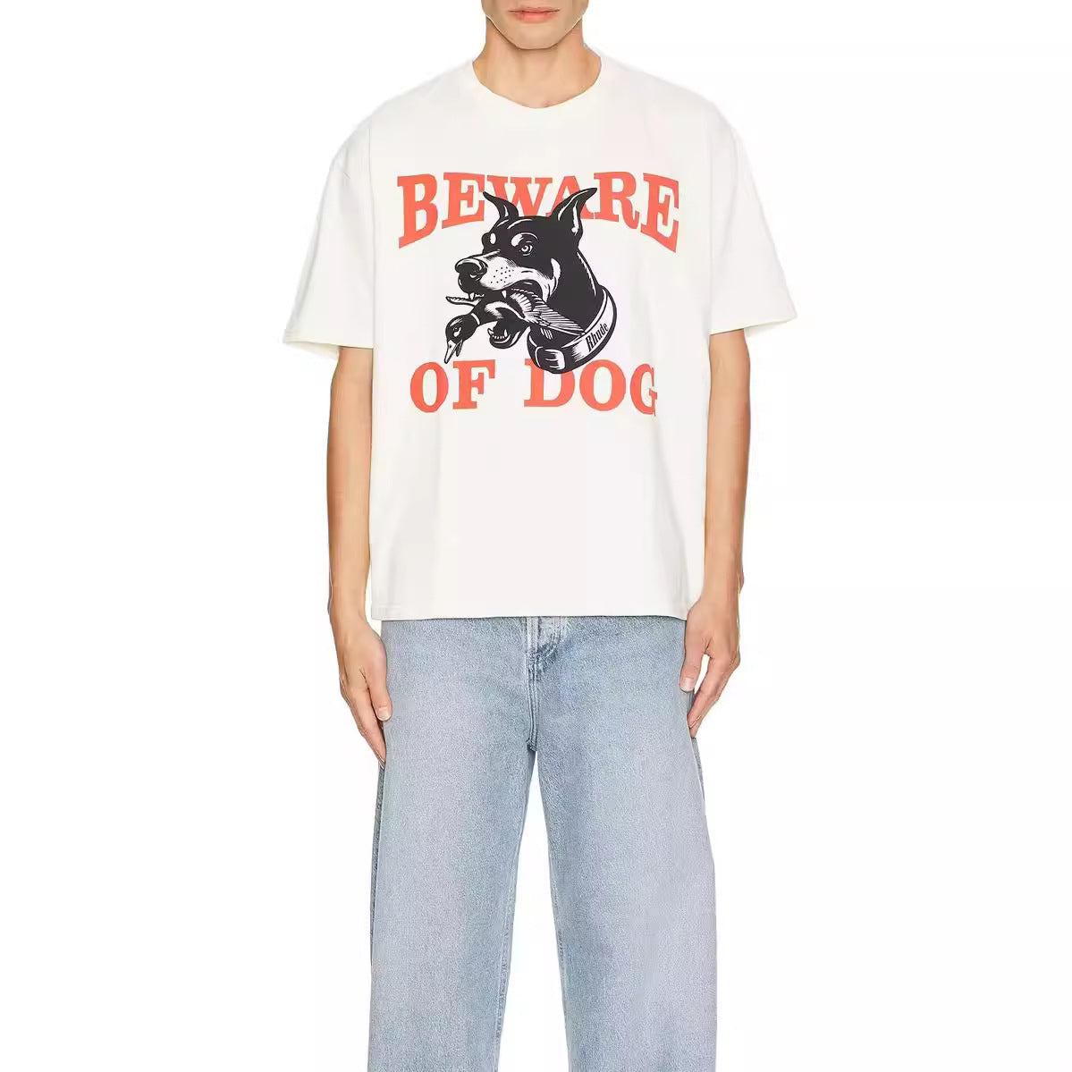 Rhude T Shirt Hound Letter Print Short Sleeve T-Shirt