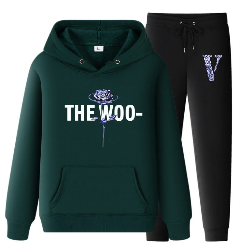 Vlone Hoodie & Pants 2 Piece Set Fall/Winter Hoodie Leisure Sports