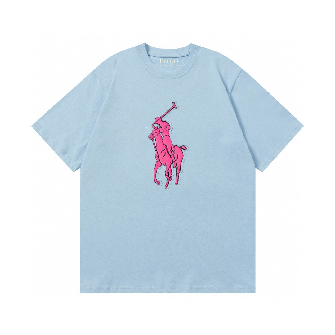 Ralph Lauren T Shirts Cotton Label Short Sleeve Solid Color