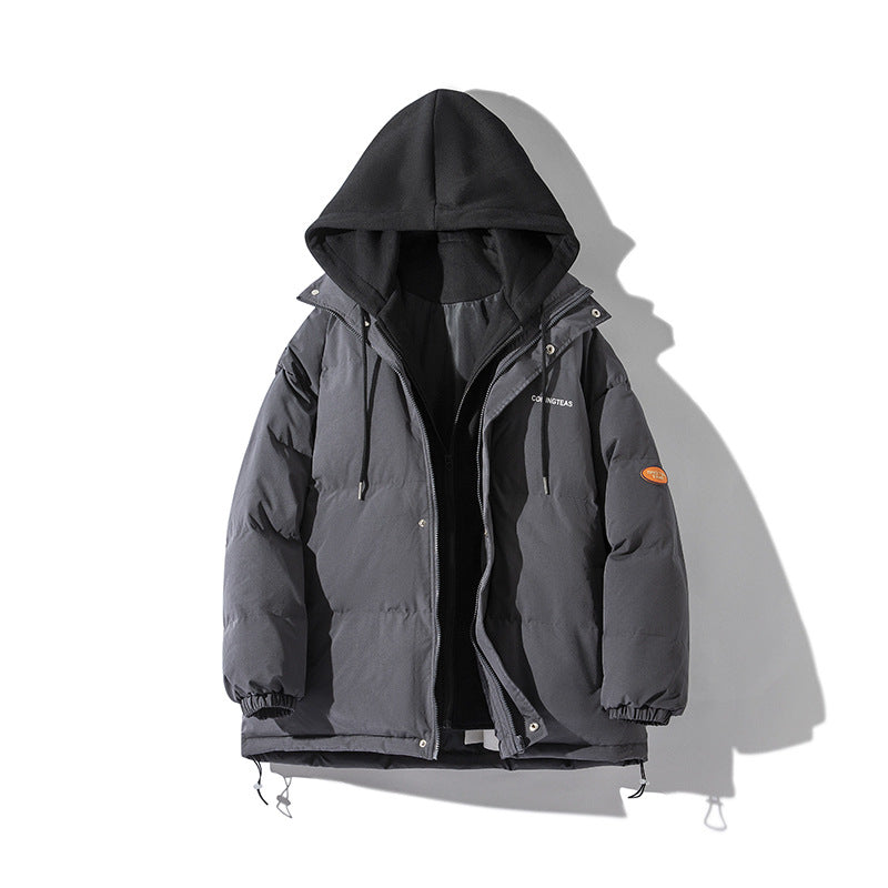 MEN'S Hoodie Thickened Fake Two Pieces Hooded Casual Loose