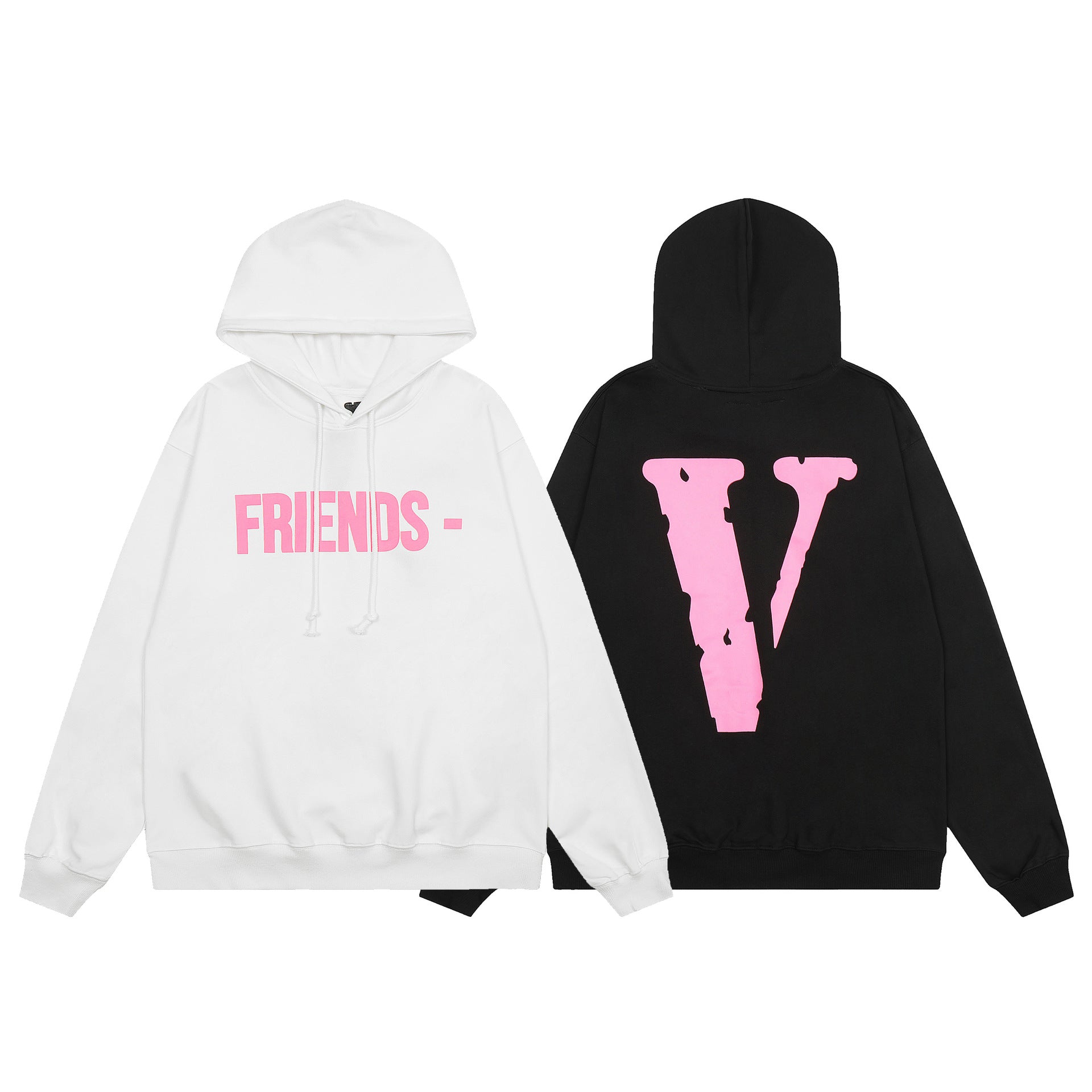 Vlone Hoodie autumn and winter pink big V letter pullover