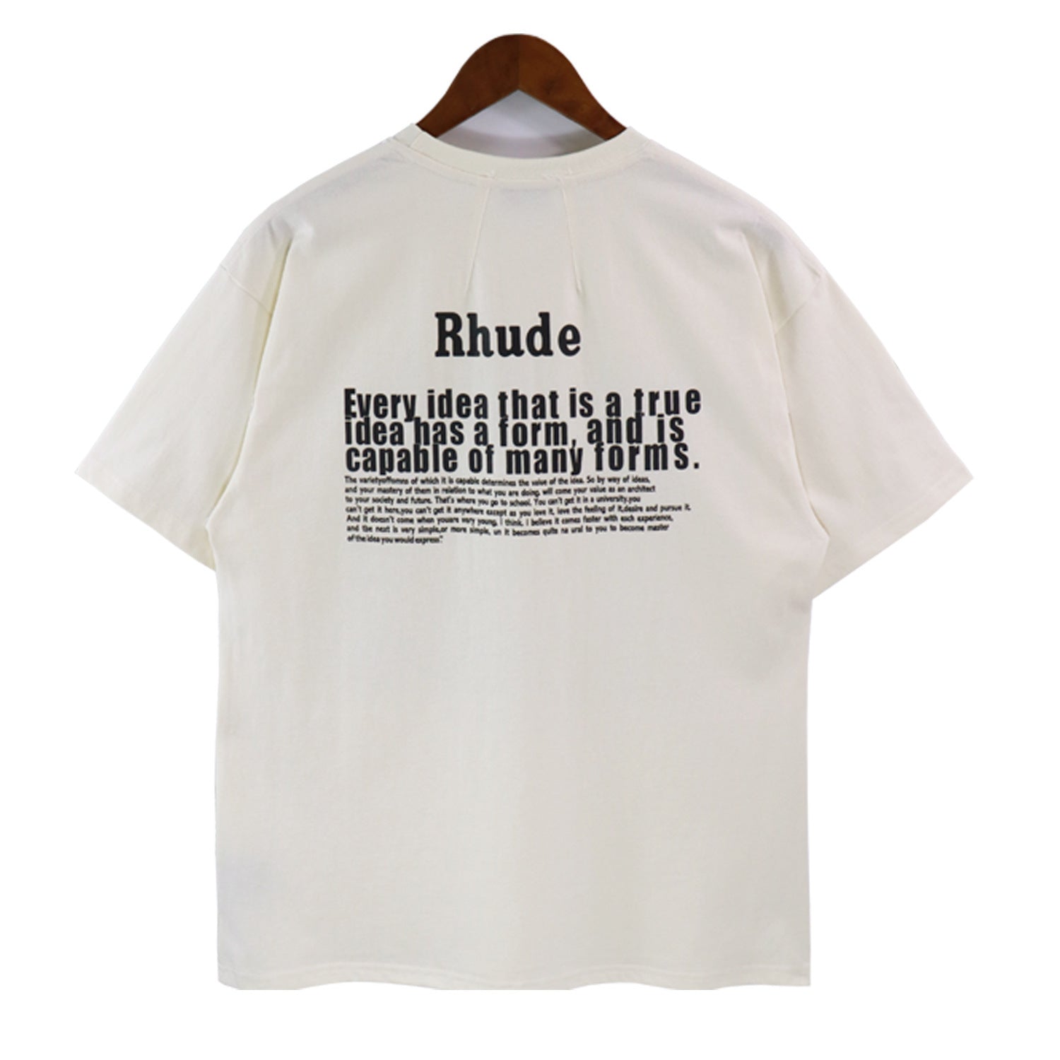 Rhude T Shirt Alphabet Slogan Printed Short Sleeve T-Shirt