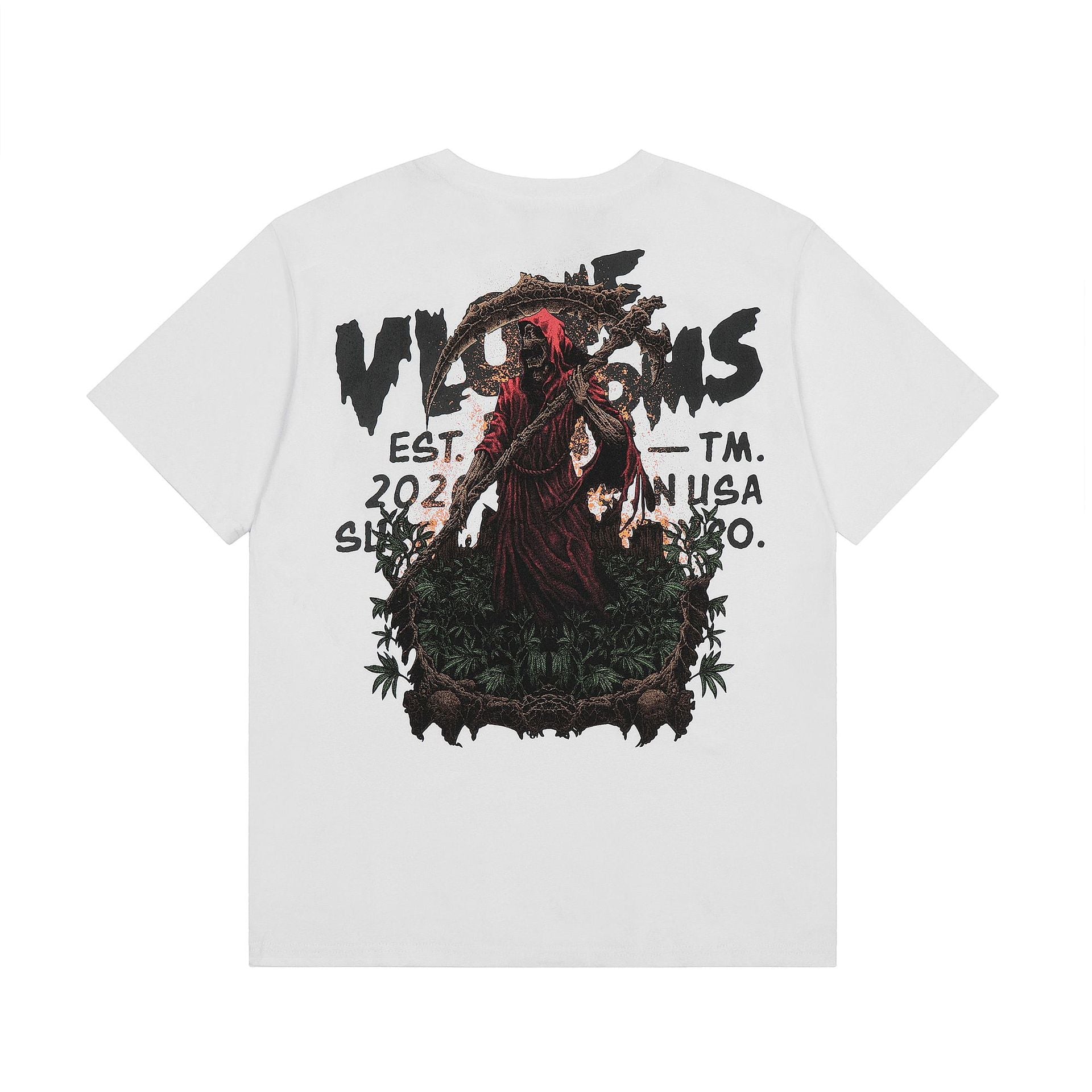 Vlone T Shirt Spring Summer Skull Reaper Pattern