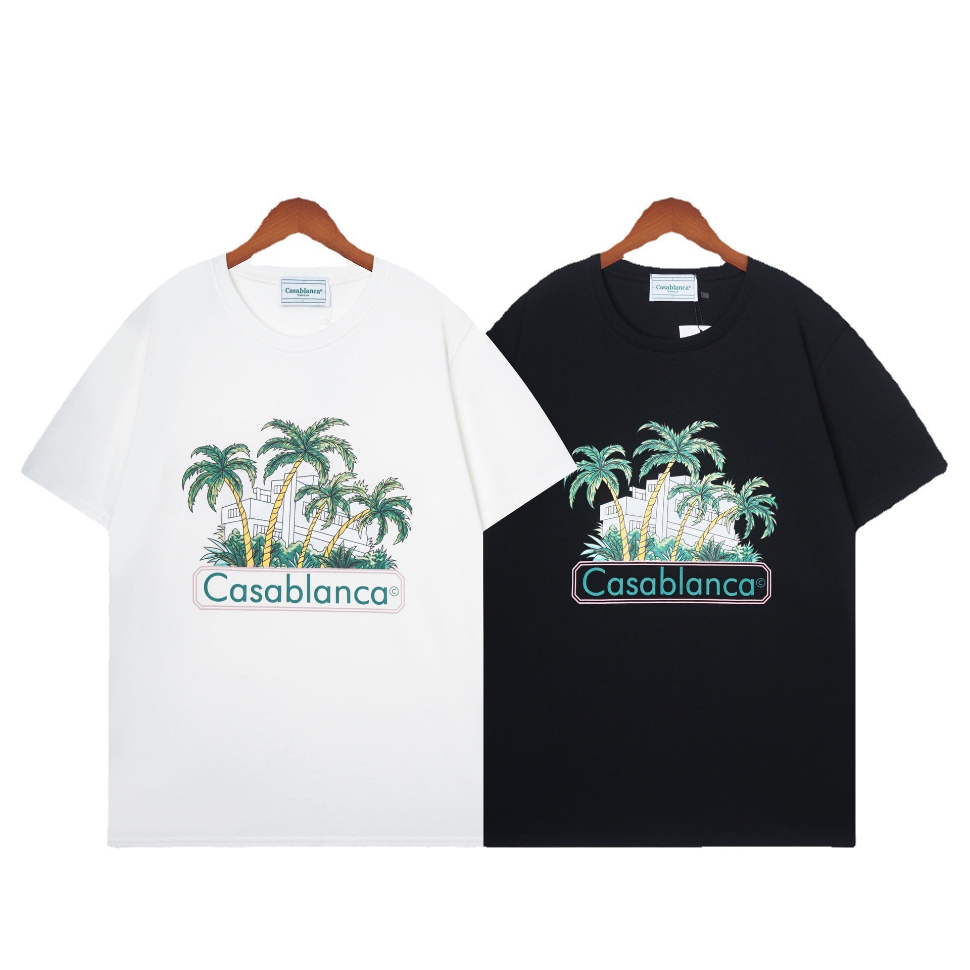 Casablanca T Shirts Crew Neck Loose Cotton Tee
