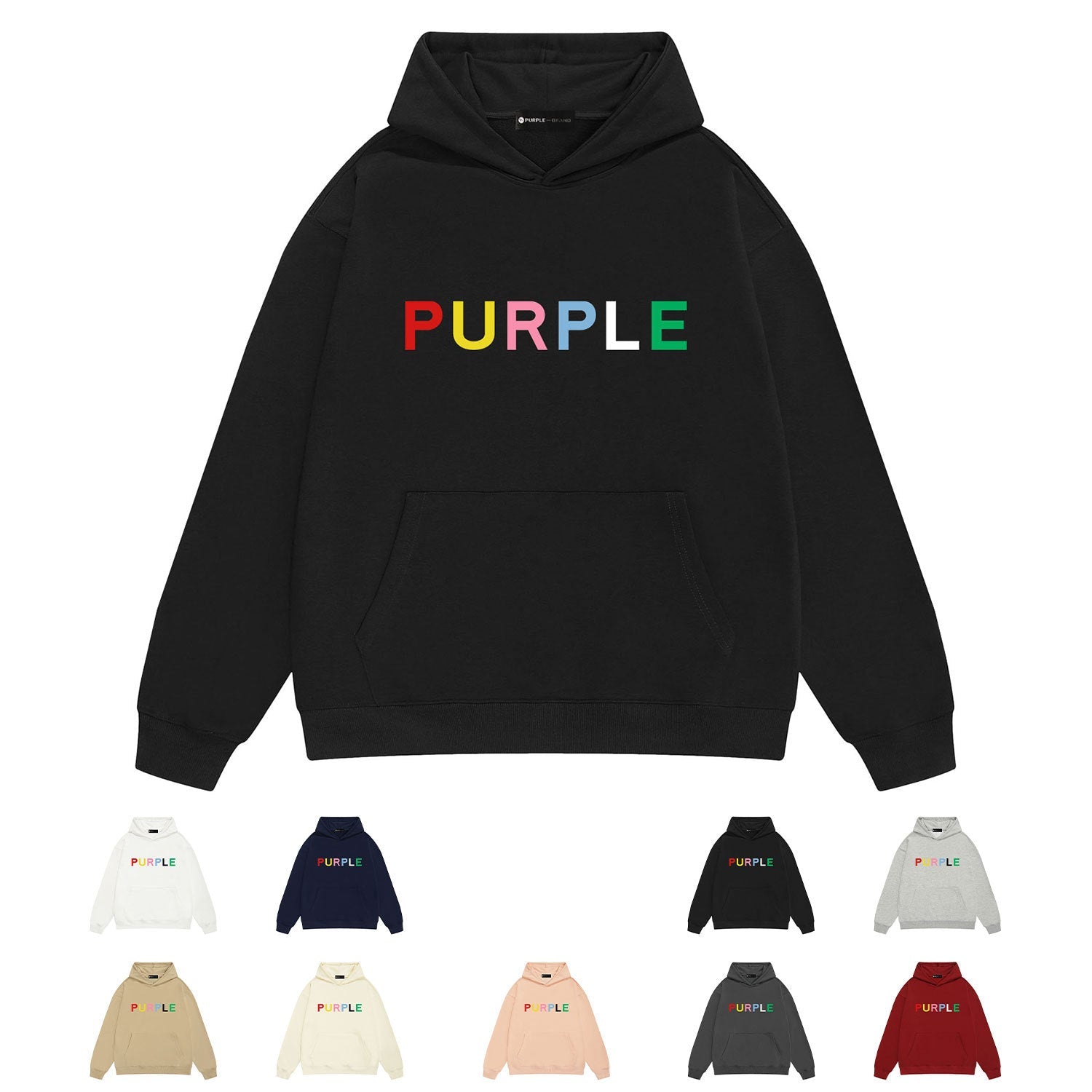 Purple Brand Hoodie Fashion Loose Hooded Sweater