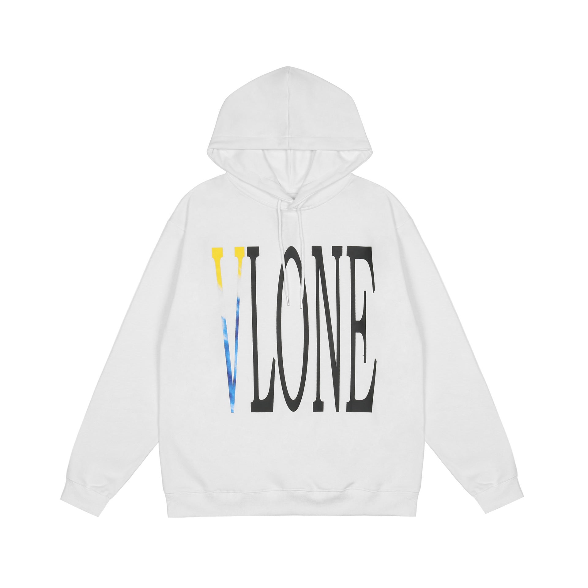 Vlone Hoodie Hip Hop High Street Big V Print Short Sleeve T-Shirt Hoodie