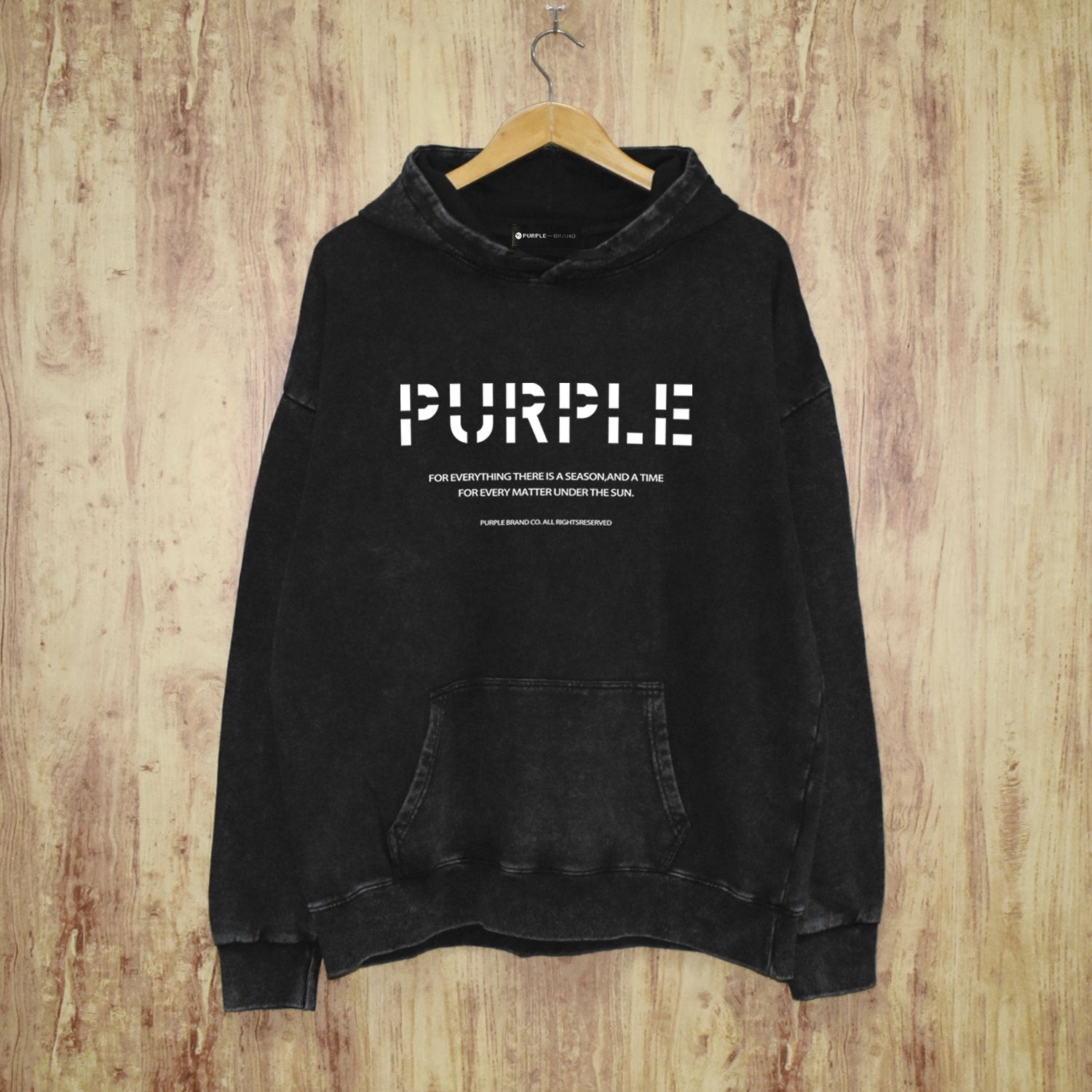 Purple Brand Distressed Hoodie Fashion Old Loose Hooded Sweater