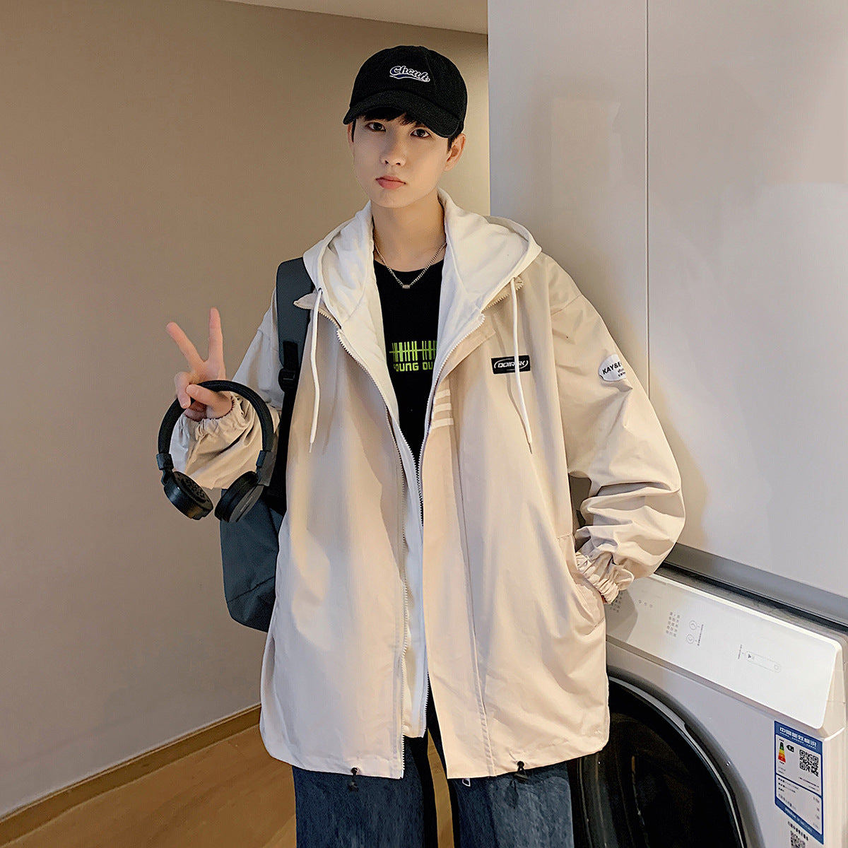 MEN'S Hoodie False Two-Piece Jackets Loose