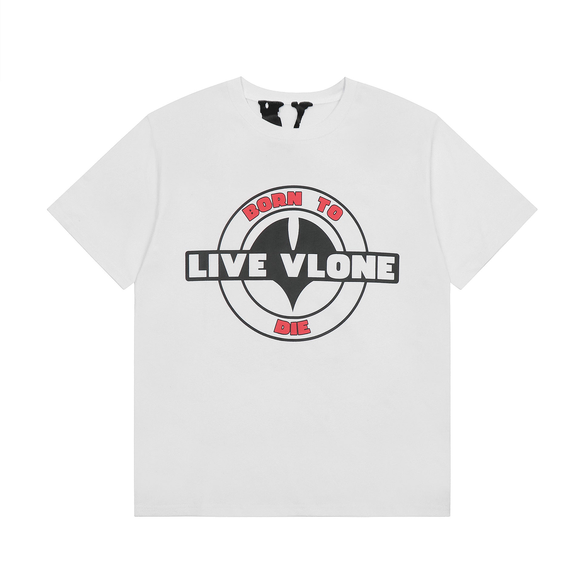Vlone T Shirt Spring Summer Square Letter Pattern Crew Neck