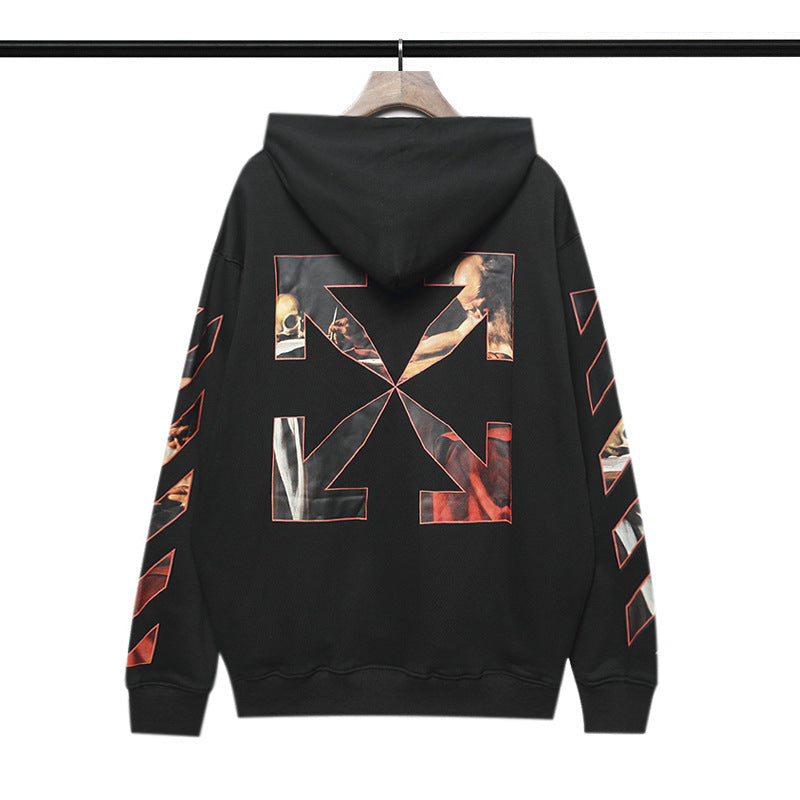 off White Hoodie Autumn and Winter Printed Long-Sleeved Hooded Sweater Men's and Women's Bottoming Shirt