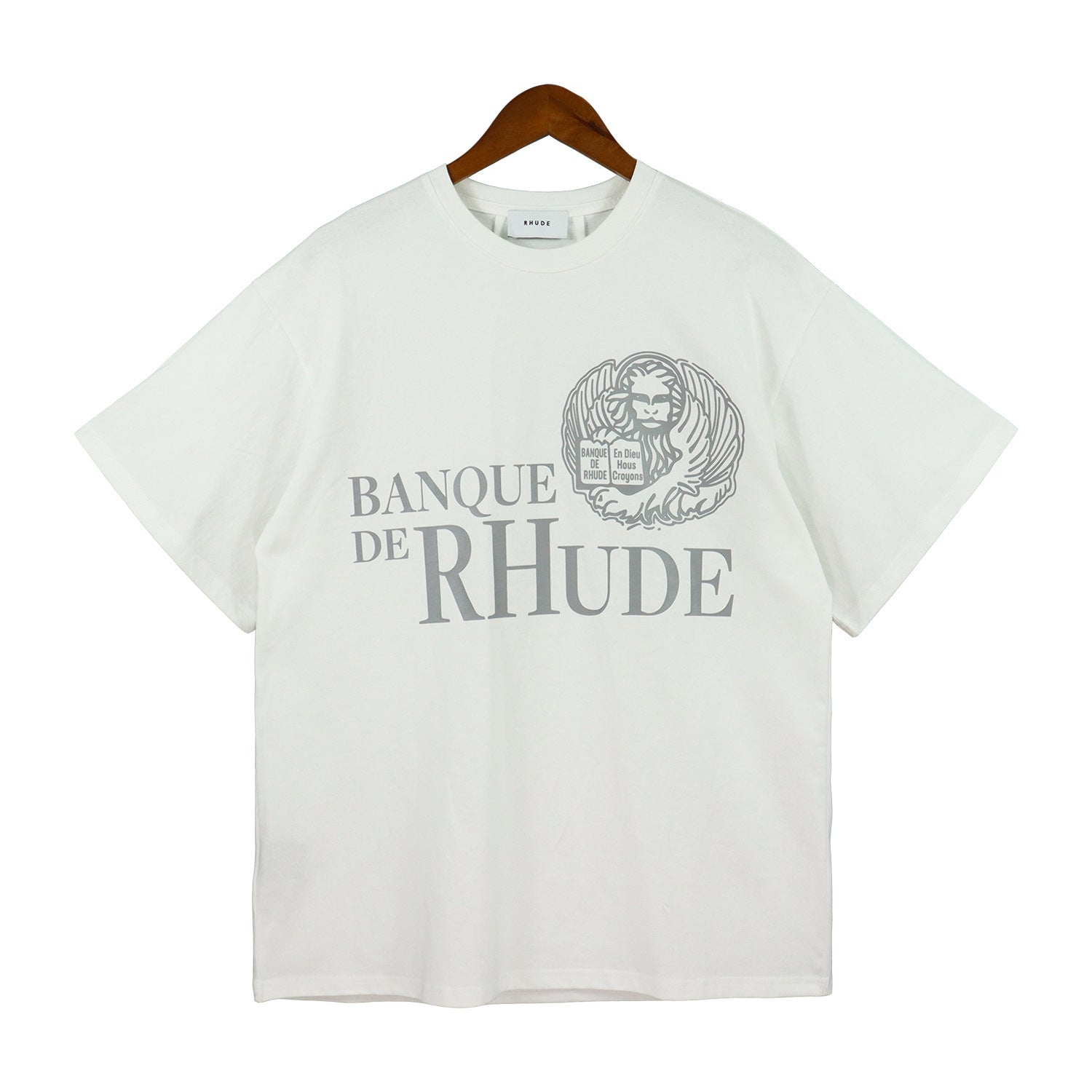 Rhude T Shirt Micro Label Letter Logo Line Pattern Short Sleeve T-Shirt Loose