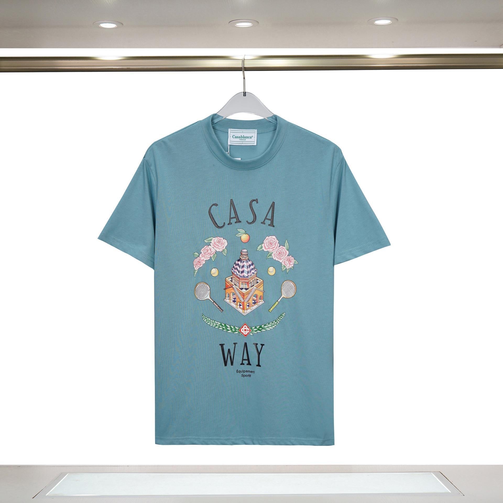 Casablanca T Shirts Castle Printing Cotton Tee