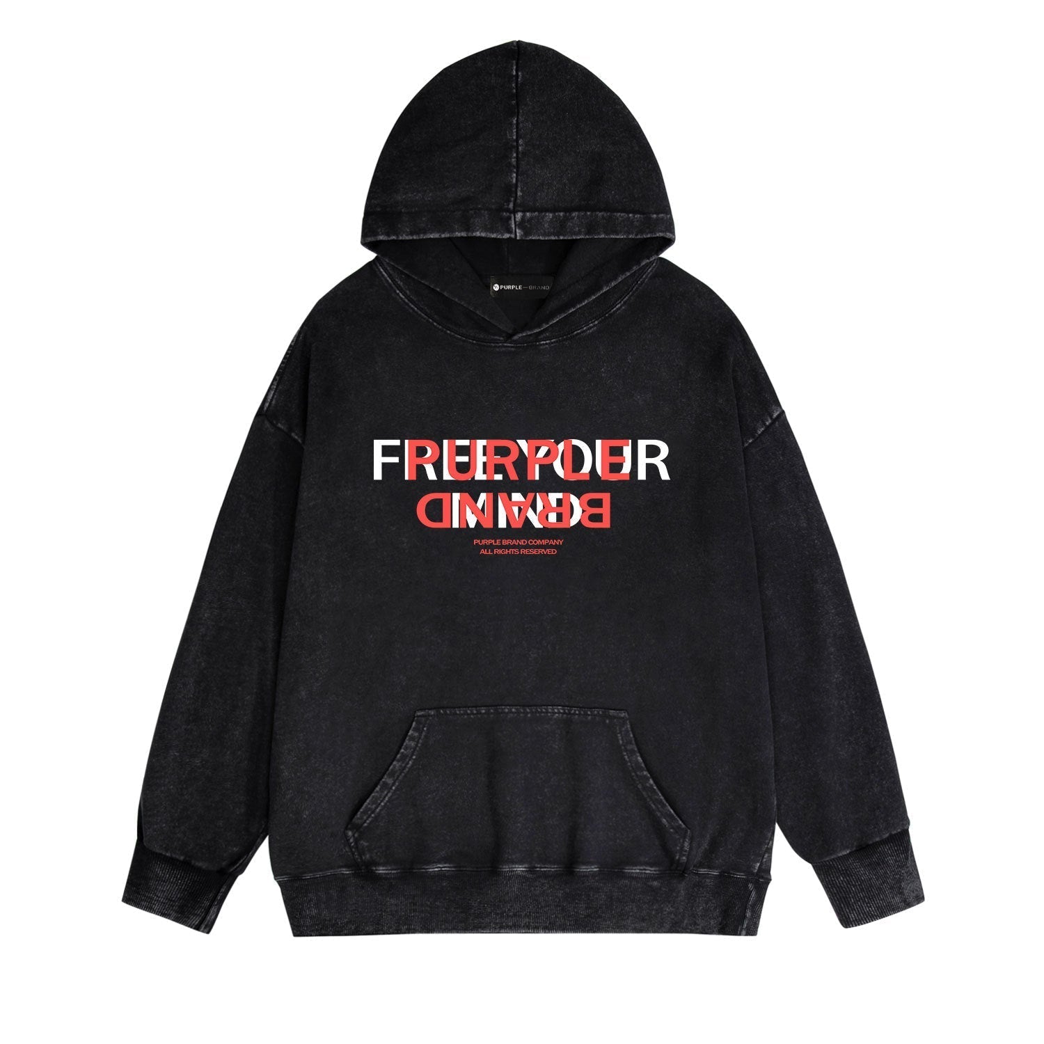 Purple Brand Distressed Hoodie Fashion Old Loose Hooded Sweater