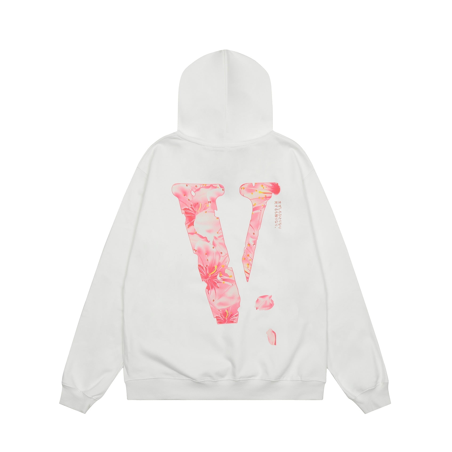 Vlone Hoodie Autumn and Winter Flowers Big V Letter Pullover Hooded