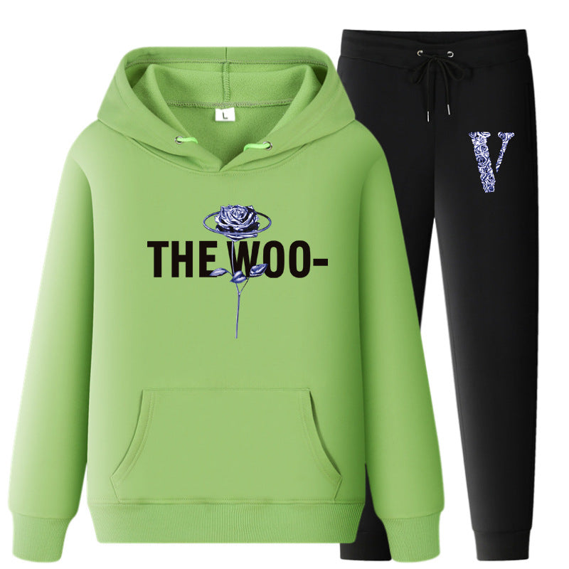 Vlone Hoodie & Pants 2 Piece Set Fall/Winter Hoodie Leisure Sports