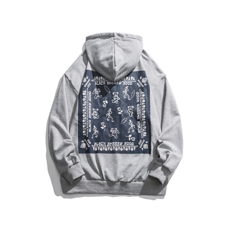 Men's Graphic Hoodies Men's Autumn Floral Sweater Hip Hop Loose Casual