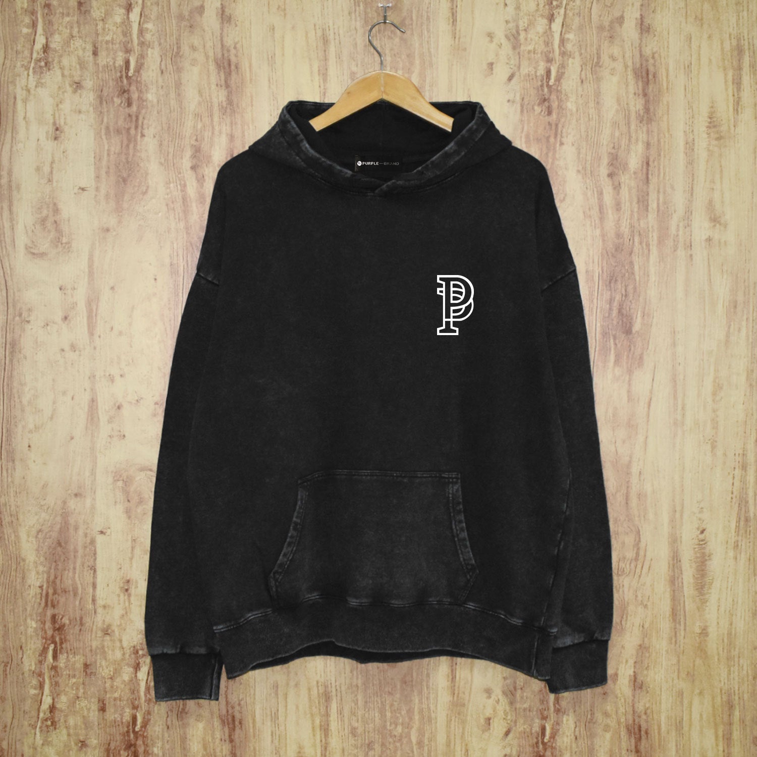Purple Brand Distressed Hoodie Fashion Old Loose Hooded Sweater