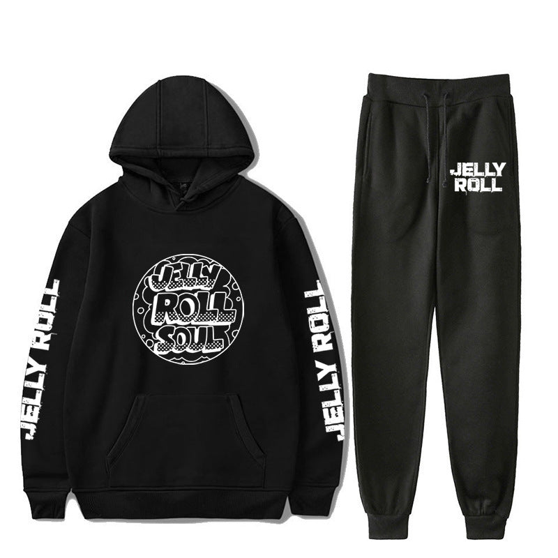 Jelly Roll Hoodie Jelly Roll Peripheral Printed Sweater Sports Two-Piece Suit