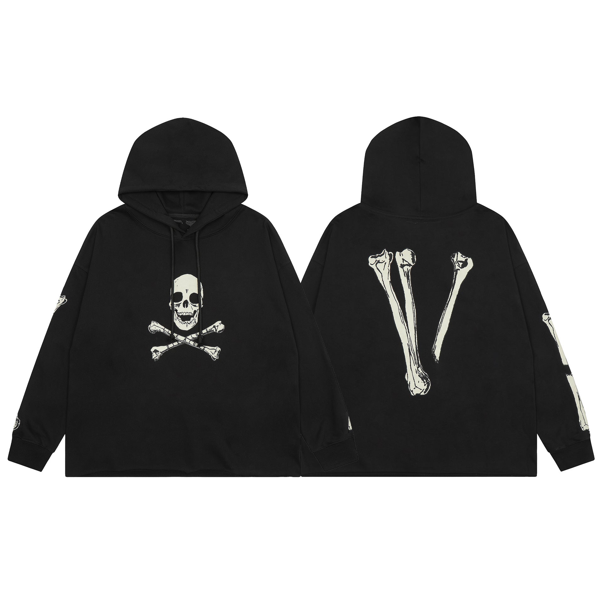 Vlone Hoodie Autumn and Winter Skull Big V Letter