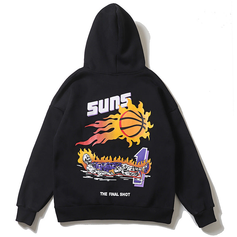 Kanye West Sunday Service Hoodie Sports Basketball Printing Plus Velvet Hoodie