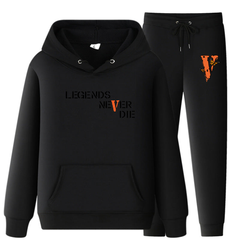 Vlone Hoodie & Pants 2 Piece Set Printing Sweatshirt And Sweatpants Fall Winter Hooded