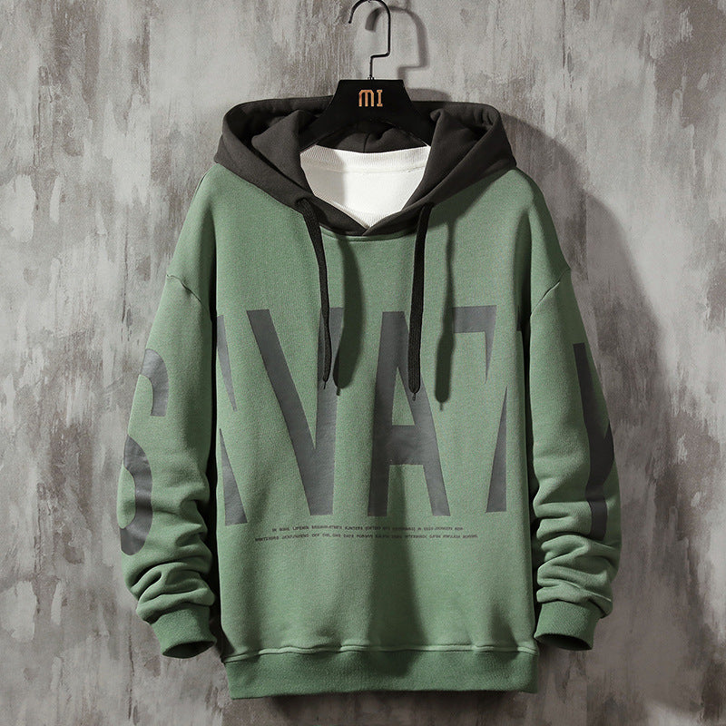 Men Hoodie Spring and Autumn Pullover Sweater Loose Trendy Casual
