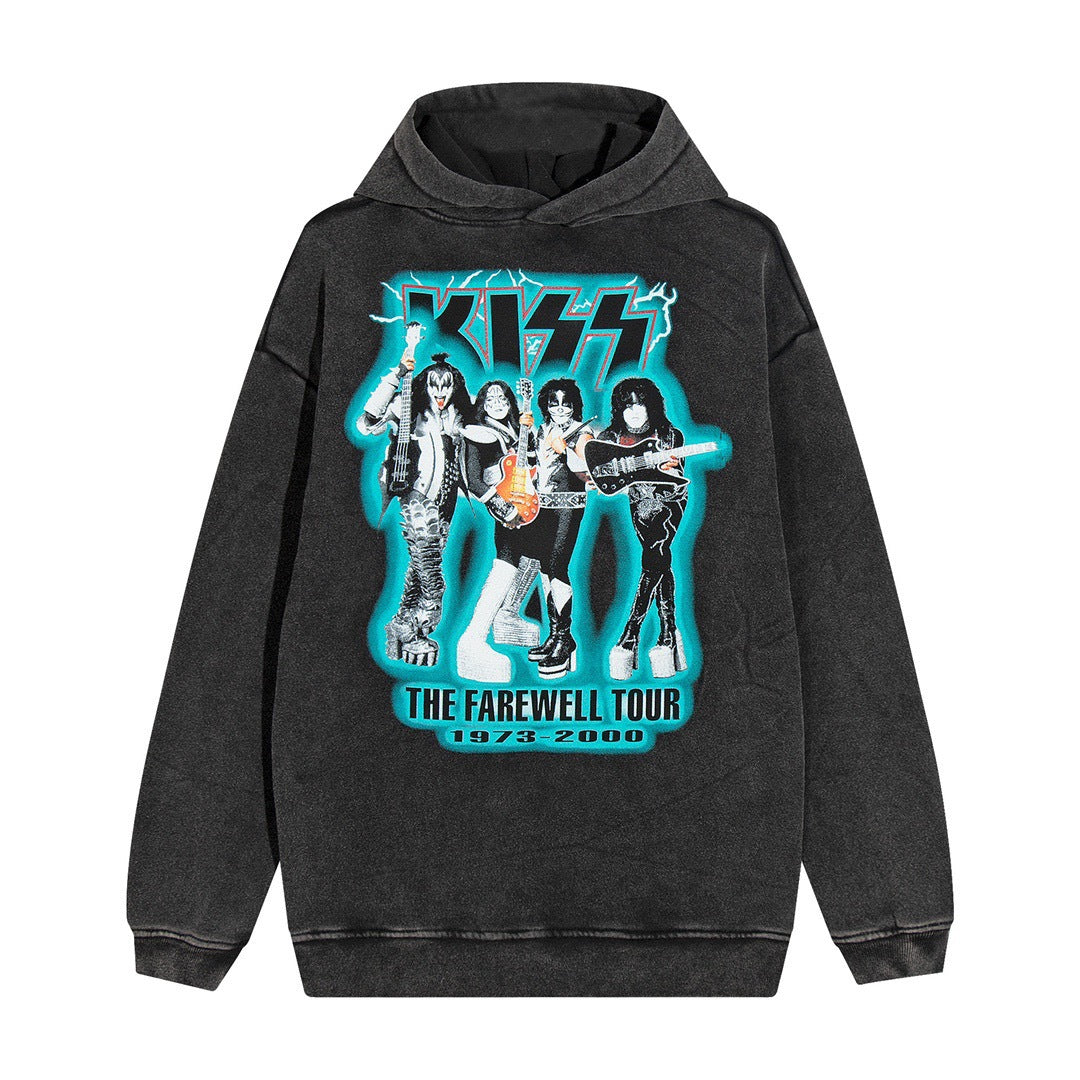 Nirvana Hoodie Fog Style Apollo Kiss Distressed Loose