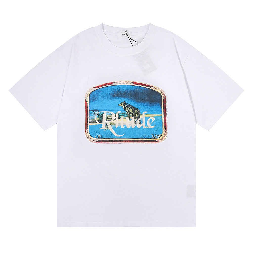 Rhude T Shirt Micro Label Letter Retro Printed Short Sleeve T-Shirt