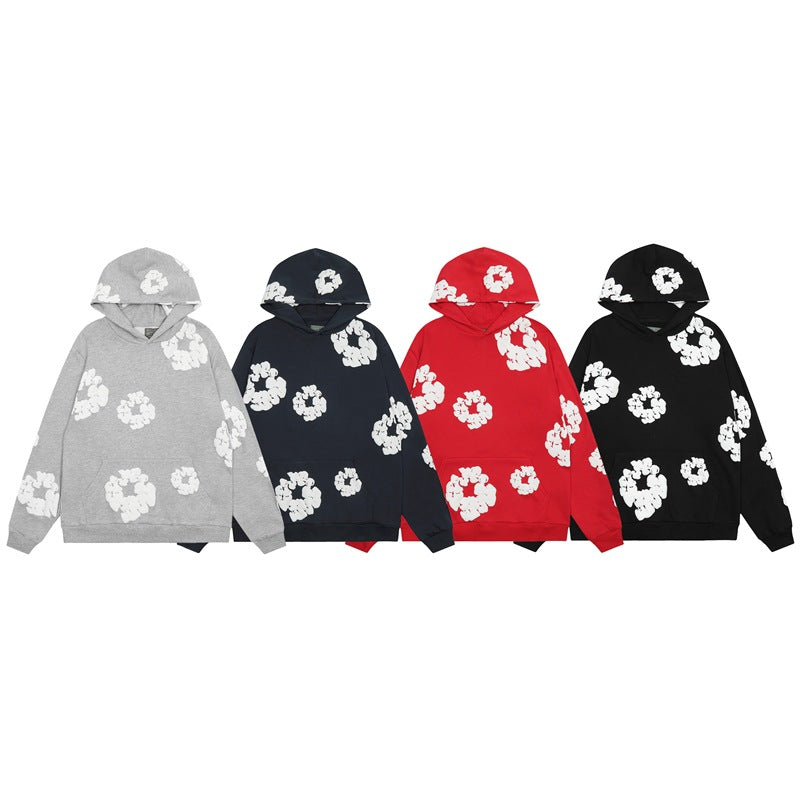 Denim Tears Outfit:Hoodie/Sweatpants (Separate Purchase Options) Loose Hooded Sweatshirt Casual Sweatpants