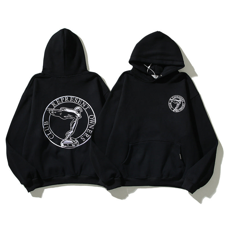 Kanye West Sunday Service Hoodie Angel Rep Logo Embroidery Velvet Loose Hoodie