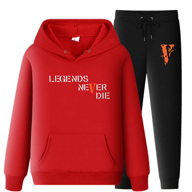 Vlone Hoodie & Pants 2 Piece Set Printing Sweatshirt And Sweatpants Fall Winter Hooded