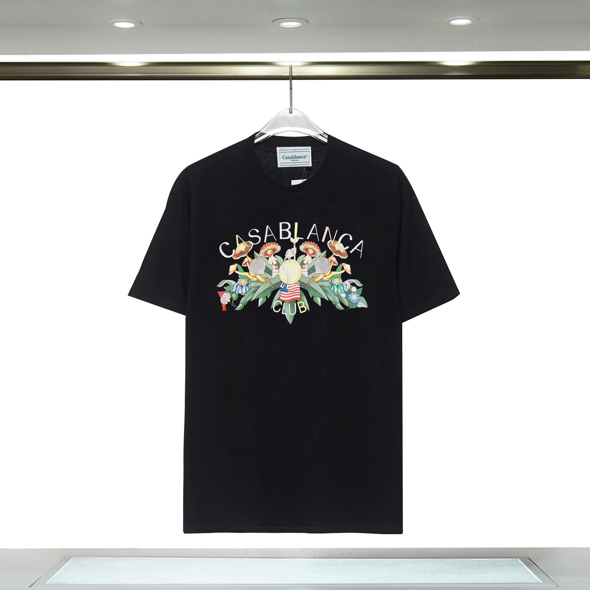 Casablanca T Shirts Spring/Summer Print Loose Cotton