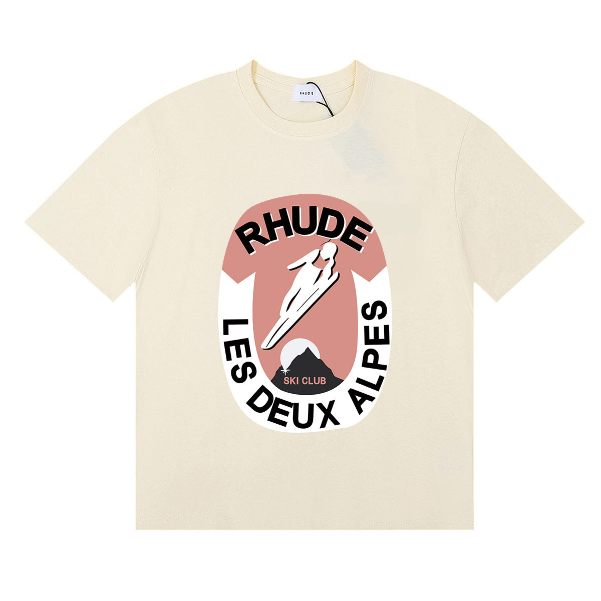 Rhude T Shirt Ski Theme Letter Print Short Sleeve T-Shirt