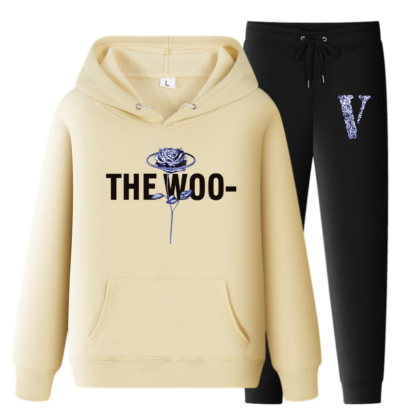 Vlone Hoodie & Pants 2 Piece Set Fall/Winter Hoodie Leisure Sports
