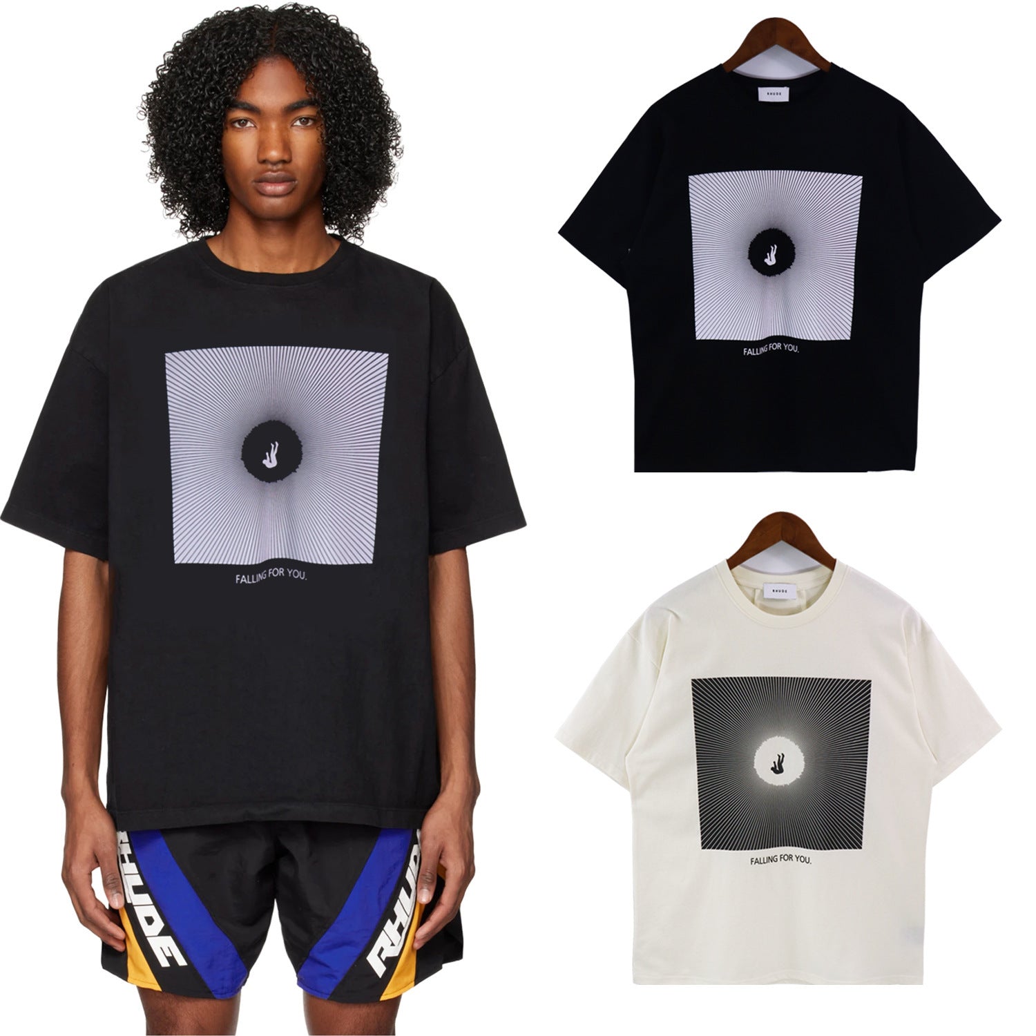 Rhude T Shirt Alphabet Slogan Printed Short Sleeve T-Shirt