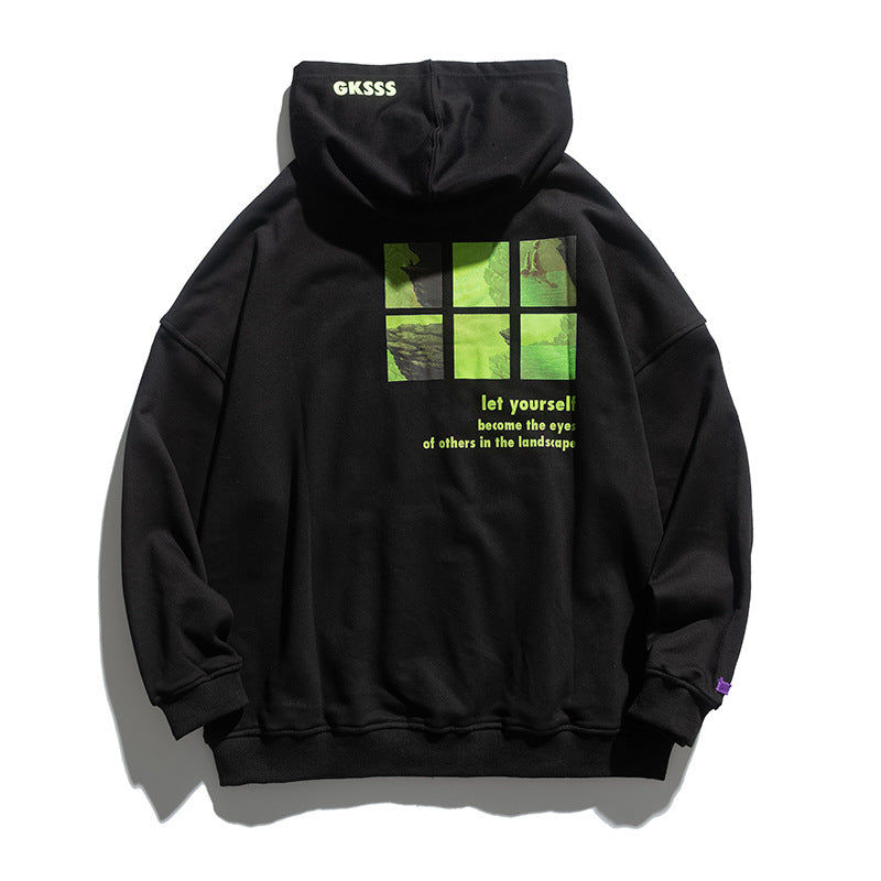 Man Fall Outfis Autumn Printed Hoodie Men's Oversize Casual Pullover